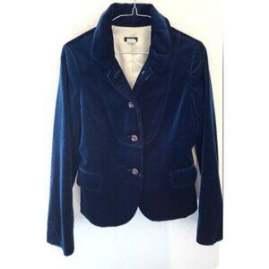 J. Crew Womens Vintage Romantic Bella Midnight Blue Velvet Blazer Jacket Size 6